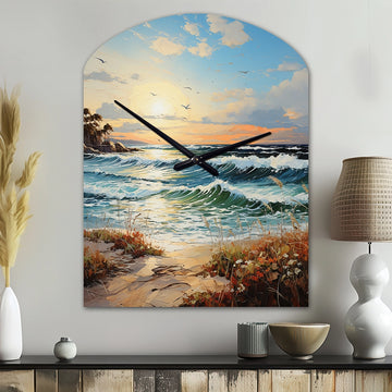 Beach Sand Euphoria III - Asymmetric Metal Wall Clock